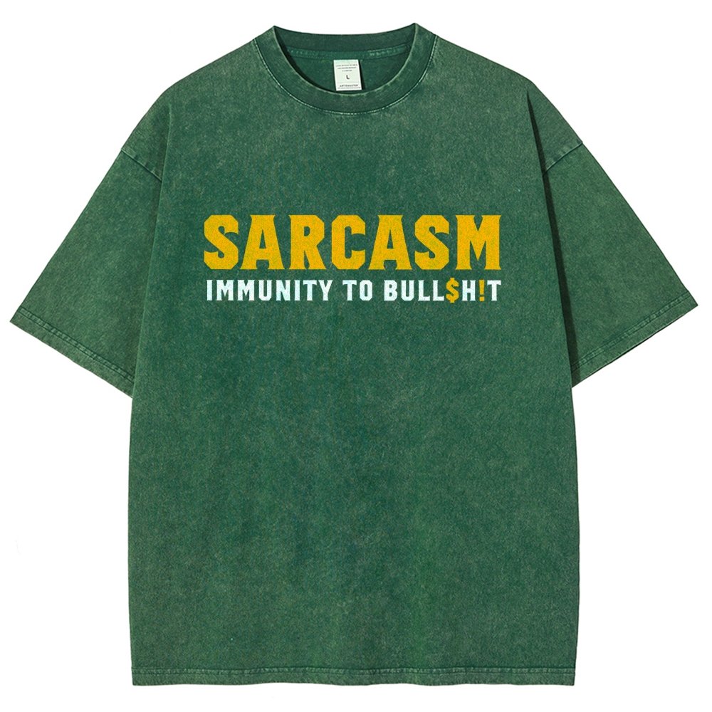 Sarcasm Immunity To Bull$H!T Vintage Distressed T-shirt