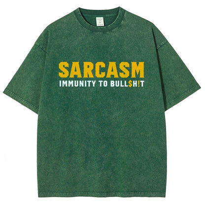 Sarcasm Immunity To Bull$H!T Vintage Distressed T-shirt