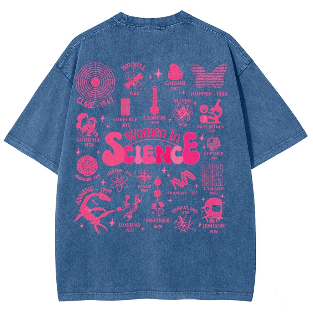 In Science Teacher Vintage Snowflake Washed T-Shir