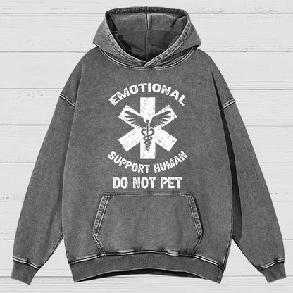 Emotional Support Human Do Not Pet Vintage Distressed Hoodie