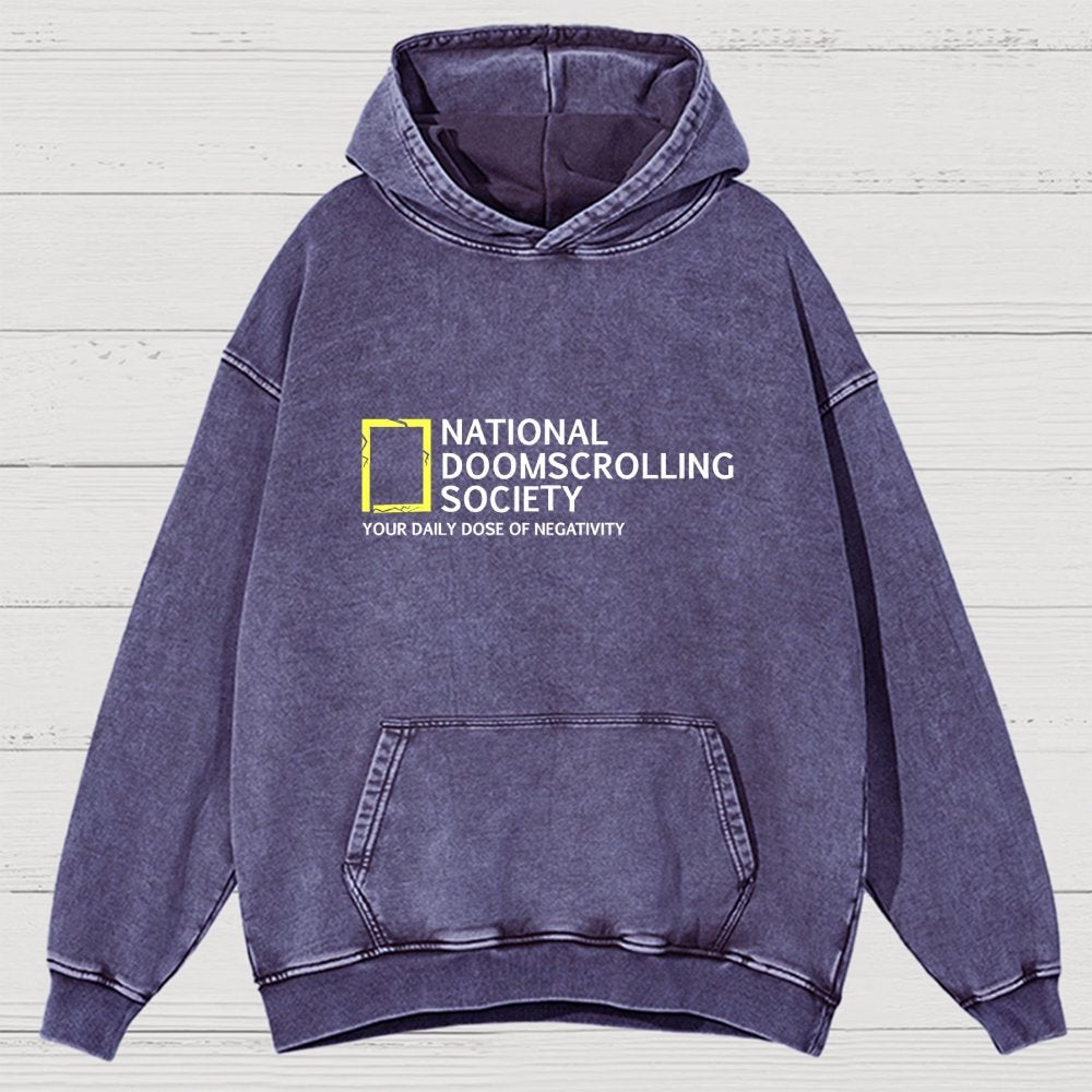 National Doomscrolling Society Vintage Distressed Hoodie
