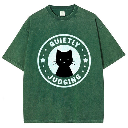 Quietly Judging Cat Vintage Distressed T-shirt