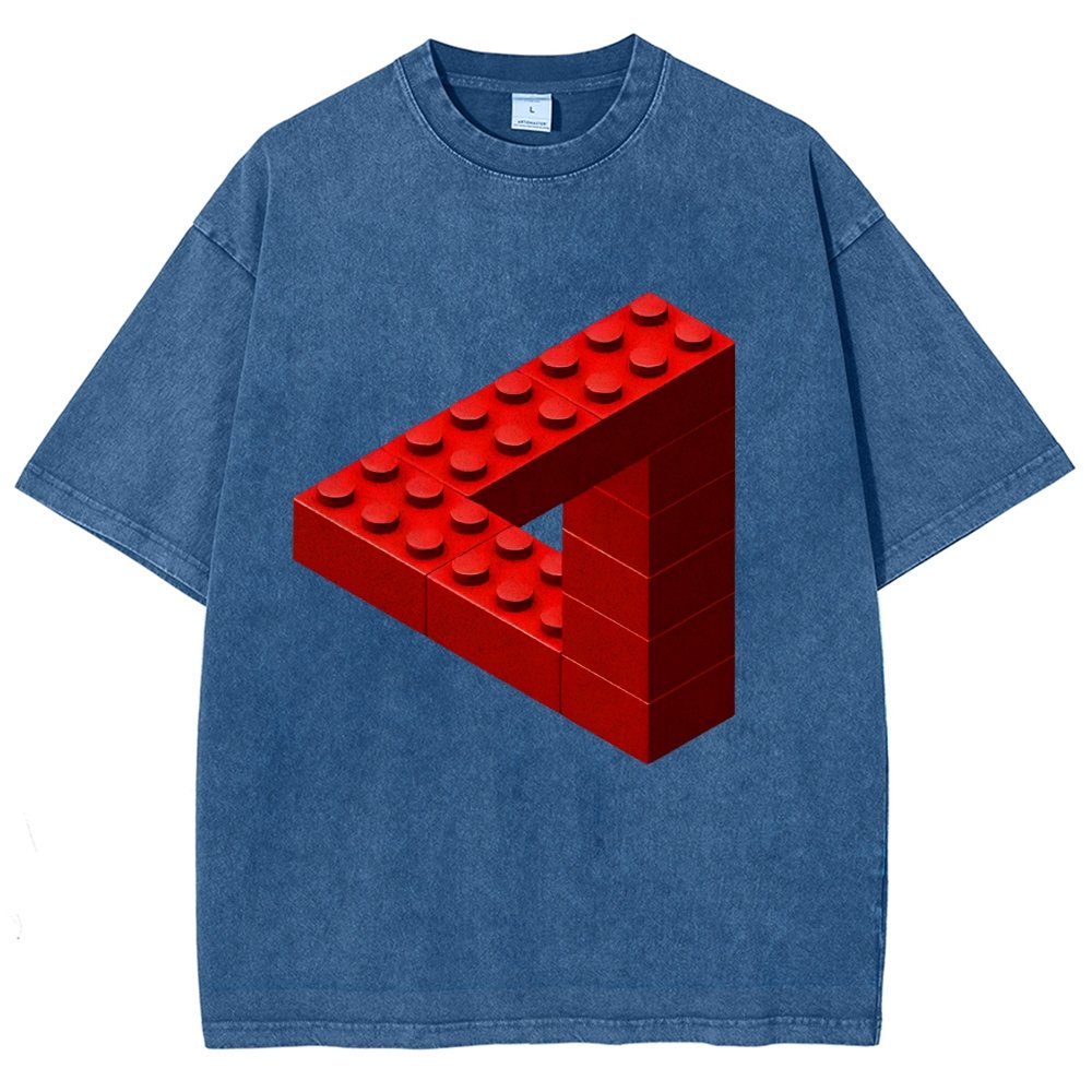 Escher Toy Bricks Vintage Distressed T-shirt 2412001063
