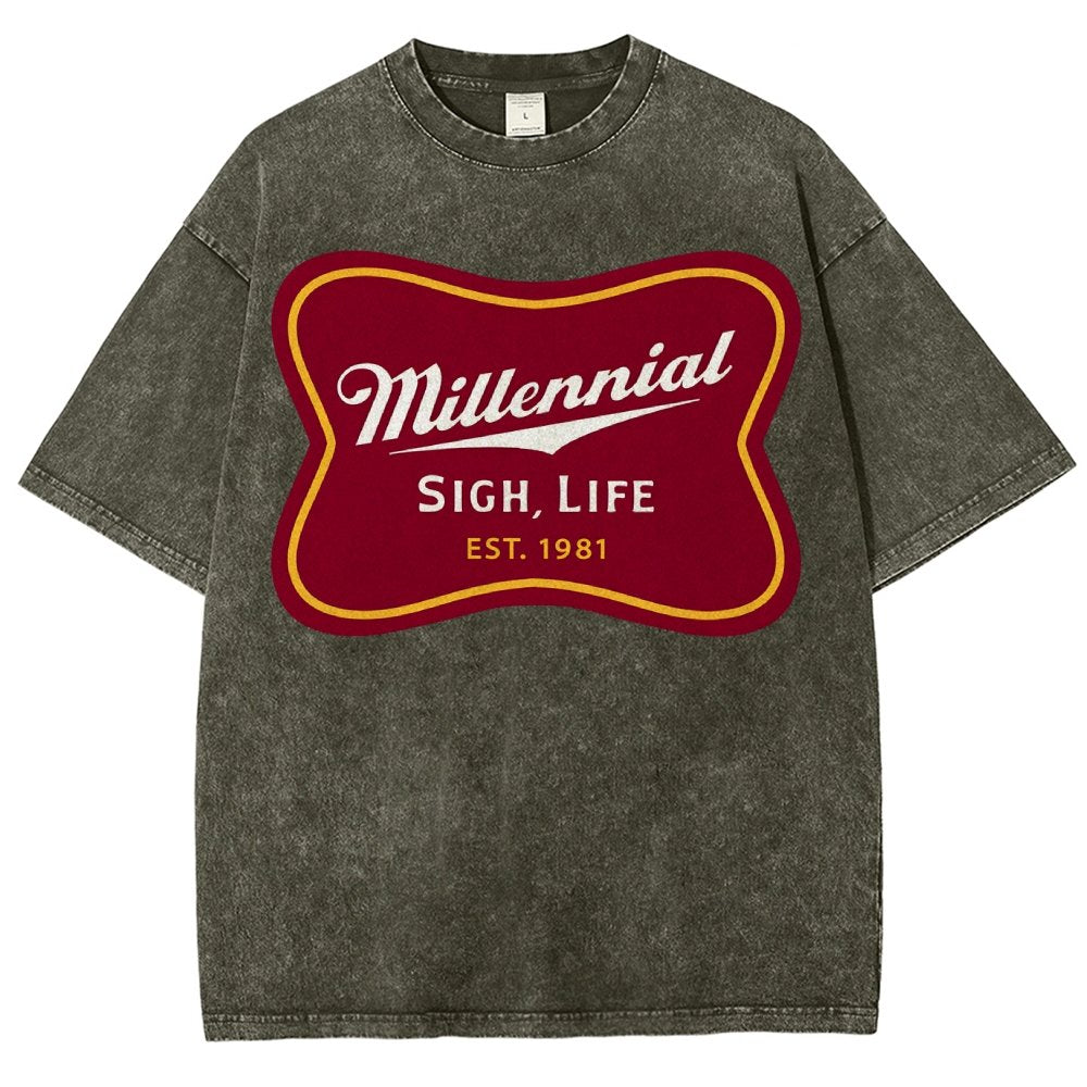 Millennial Sigh Life Vintage Distressed T-shirt