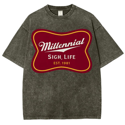Millennial Sigh Life Vintage Distressed T-shirt