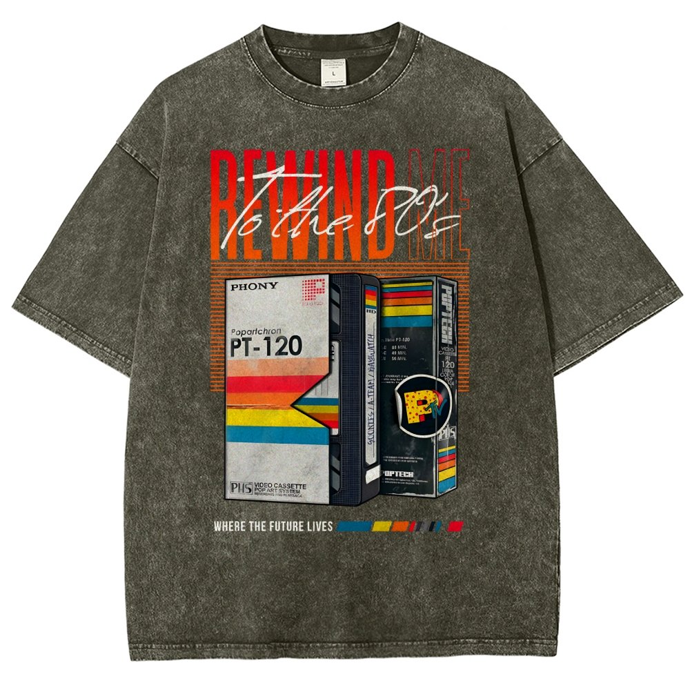 Rewind Me to The 80's Vintage Distressed T-shirt
