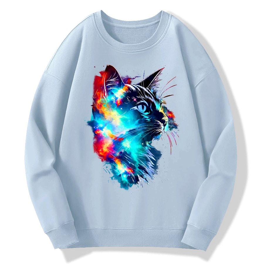 Cosmos cat Cotton Pullover Sweatshirt
