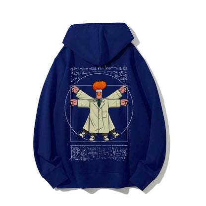 Vitruvian Puppet Printed Back Unisex Cotton Hoodie