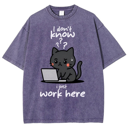 I Just Work Here Vintage Distressed T-shirt