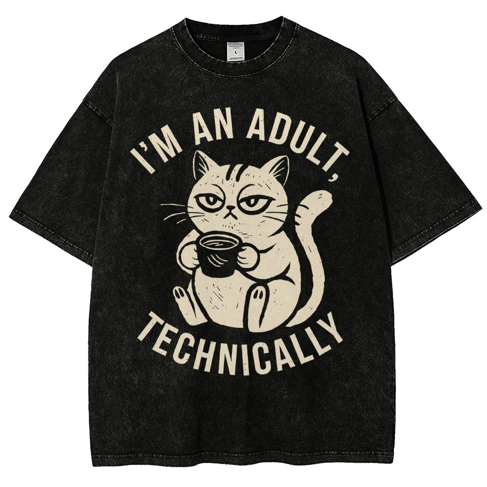 I'm an adult technically Vintage Distressed T-shirt
