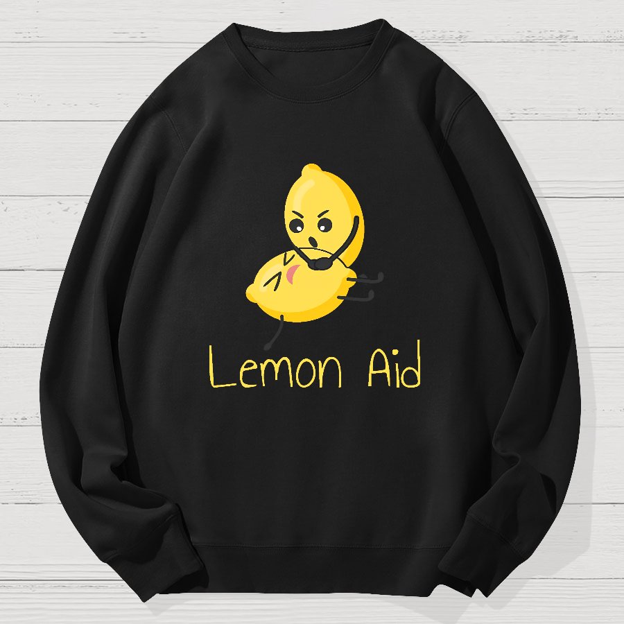 Funny LemonAid - Lemon First Aid Pun Geek Cotton Sweatshirt