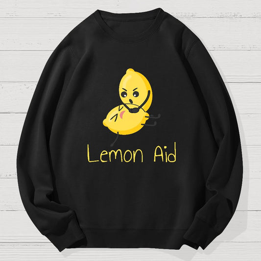 Funny LemonAid - Lemon First Aid Pun Geek Cotton Sweatshirt