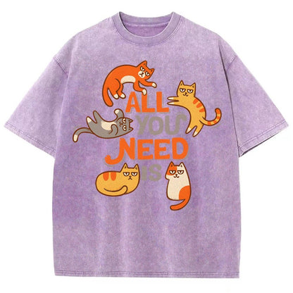 All You Need Is Cat Vintage Distressed T-shirt