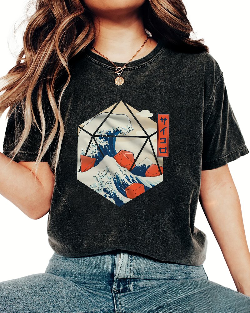 Great Wave of Dice Vintage Distressed T-shirt