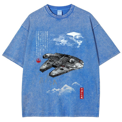 Escape from Mysterious City sumi-e Vintage Distressed T-shirt