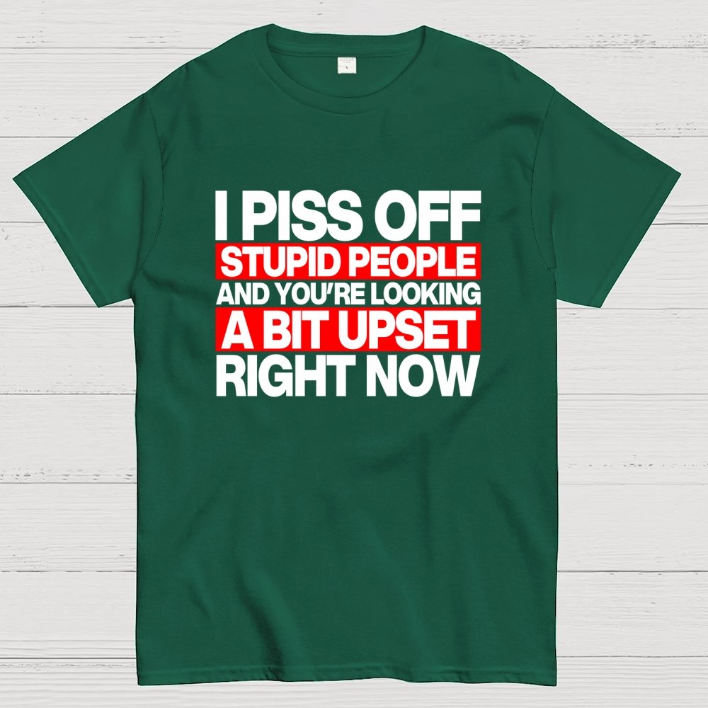 I piss off stupid people and you're looking a bit upset right now Geek T-Shirt