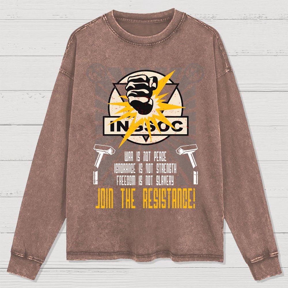 Join The Rebellion Washed Long Sleeve Tee