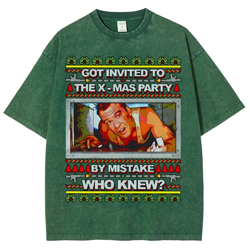 Got invited to the X-mas Party Vintage Distressed T-shirt