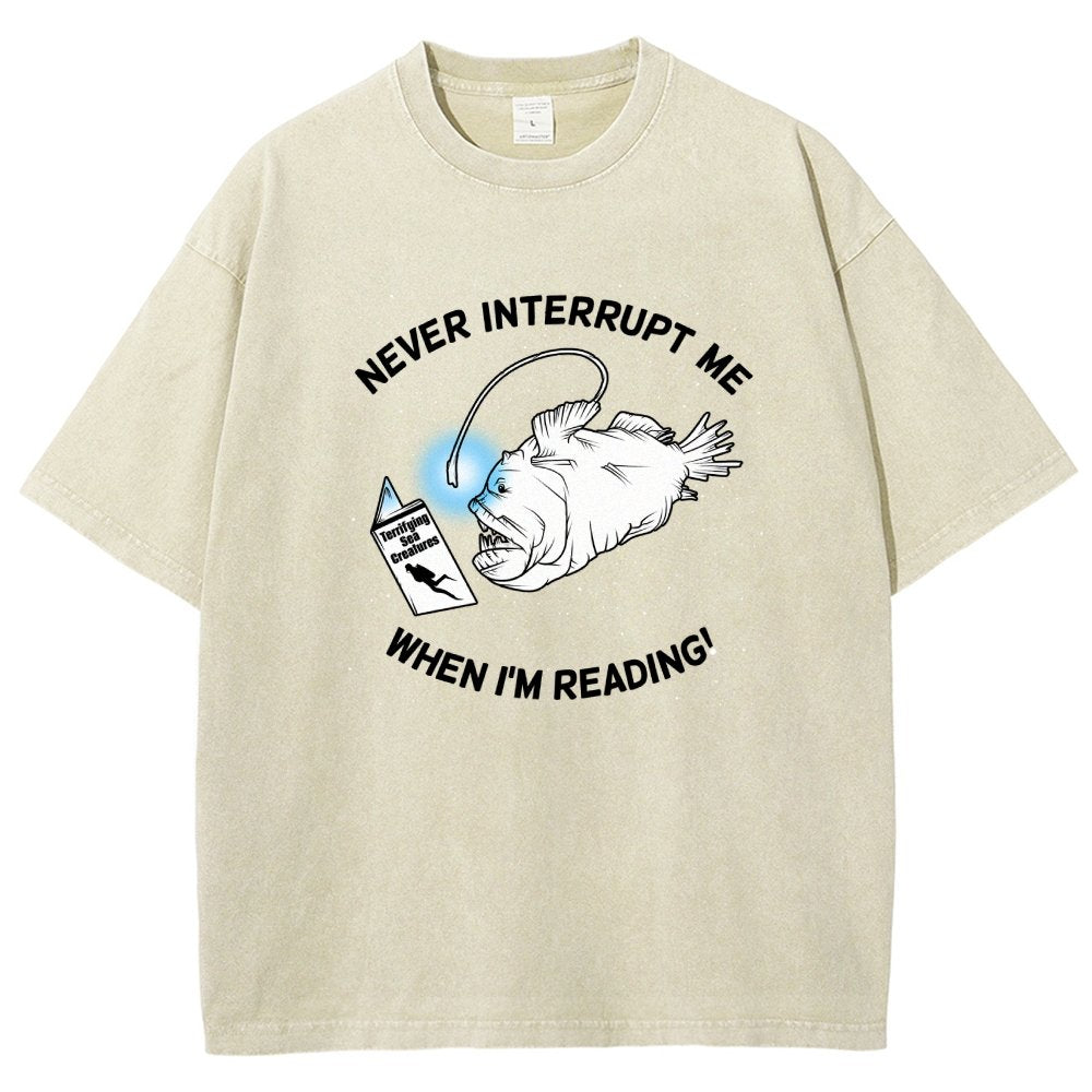 Angler Fish Reading Vintage Distressed T-shirt