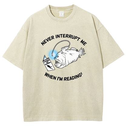 Angler Fish Reading Vintage Distressed T-shirt