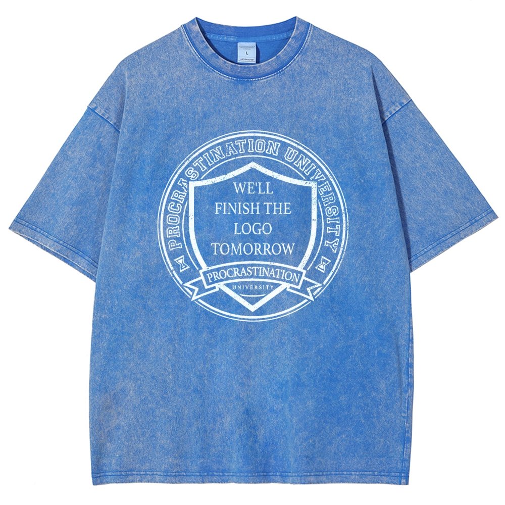 Procrastination University Logo Vintage Distressed T-shirt