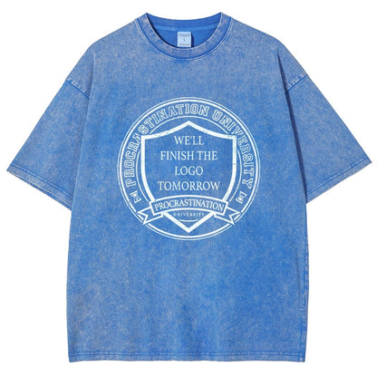 Procrastination University Logo Vintage Distressed T-shirt