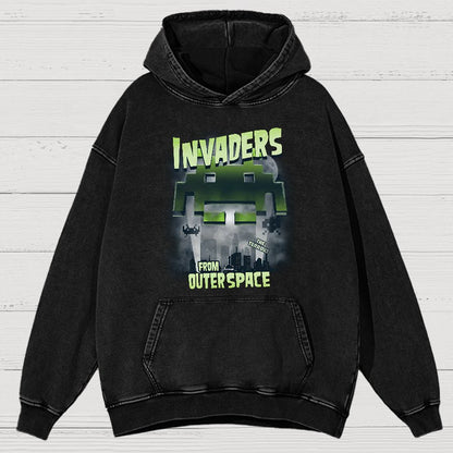 Invaders From Outer Space Vintage Distressed Hoodie