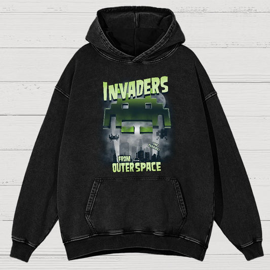 Invaders From Outer Space Vintage Distressed Hoodie
