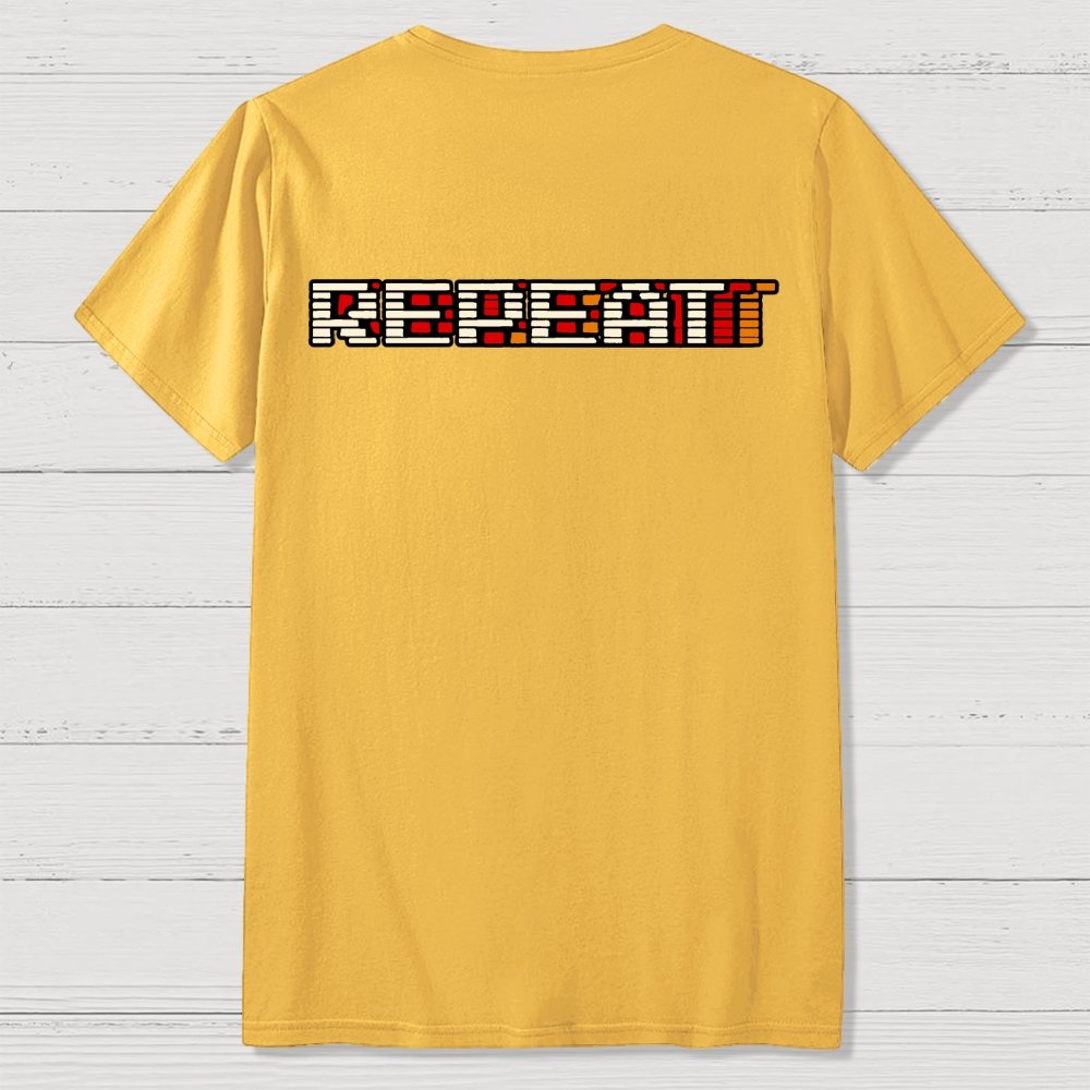 Eat Sleep Game Repeat  Front And Back Printing Geek T-Shirt