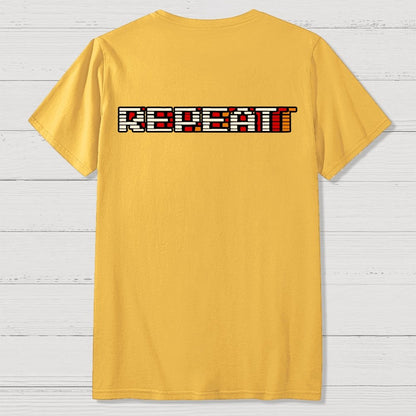 Eat Sleep Game Repeat  Front And Back Printing Geek T-Shirt