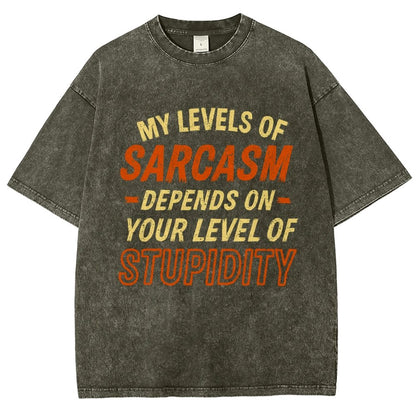 My Level of Sarcasm Depends Vintage Distressed T-shirt