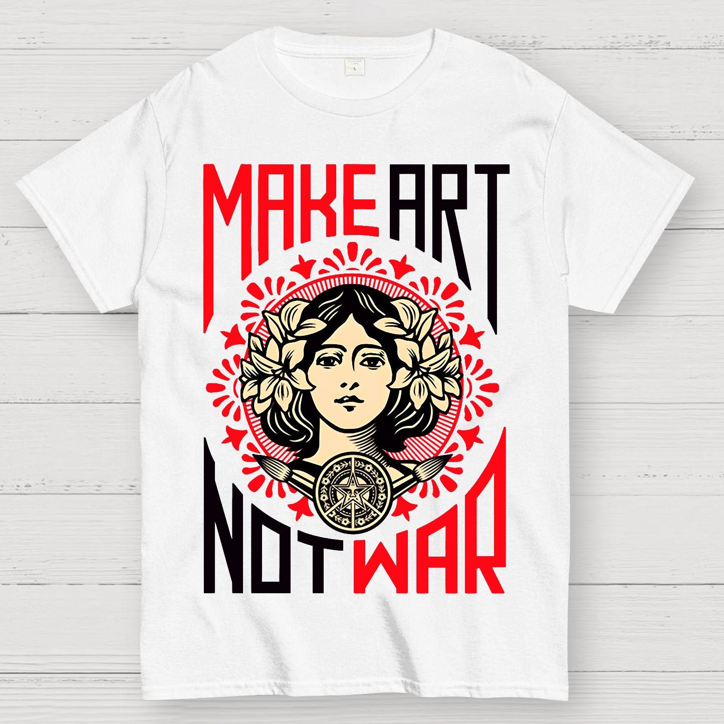 Make Art Not War Geek T-Shirt