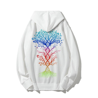 DNA Tree Of Life Science Printed Back Unisex Cotton Hoodie