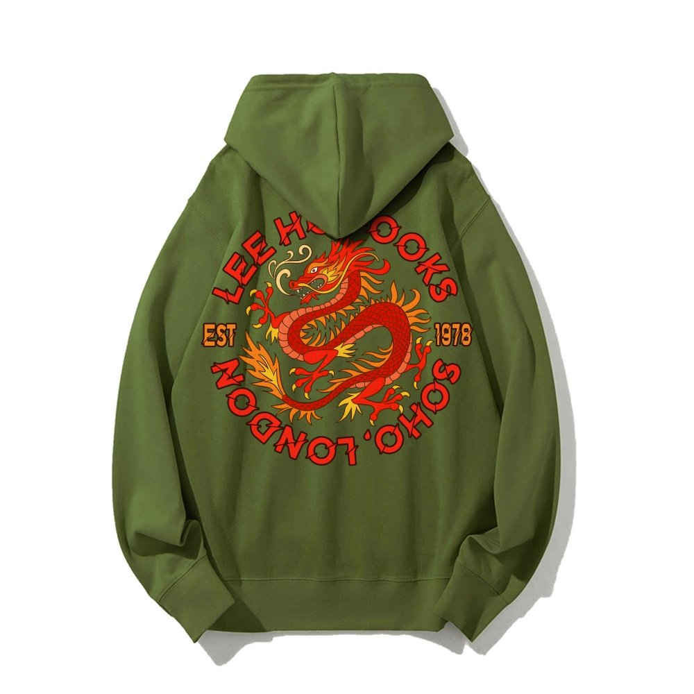 Mysterious Town's (Werewolves of London) Printed Back Cotton Hoodie