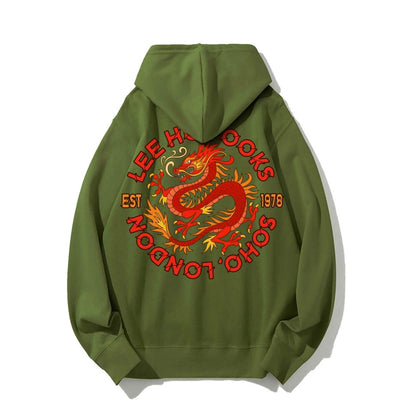 Mysterious Town's (Werewolves of London) Printed Back Cotton Hoodie