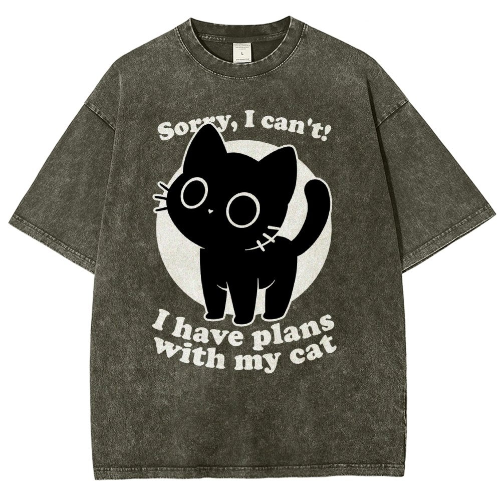 I Like Cats Not People - Cute Irony Pet Vintage Distressed T-shirt