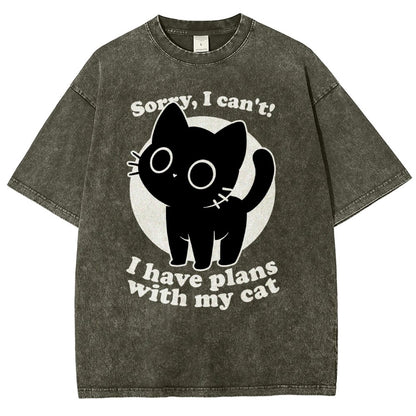 I Like Cats Not People - Cute Irony Pet Vintage Distressed T-shirt