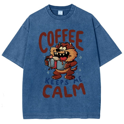 Coffee Keeps Me Calm Vintage Distressed T-shirt