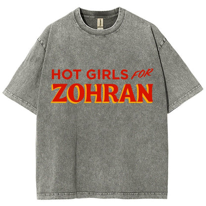 Hot Girls For Zohran Vintage Distressed T-shirt
