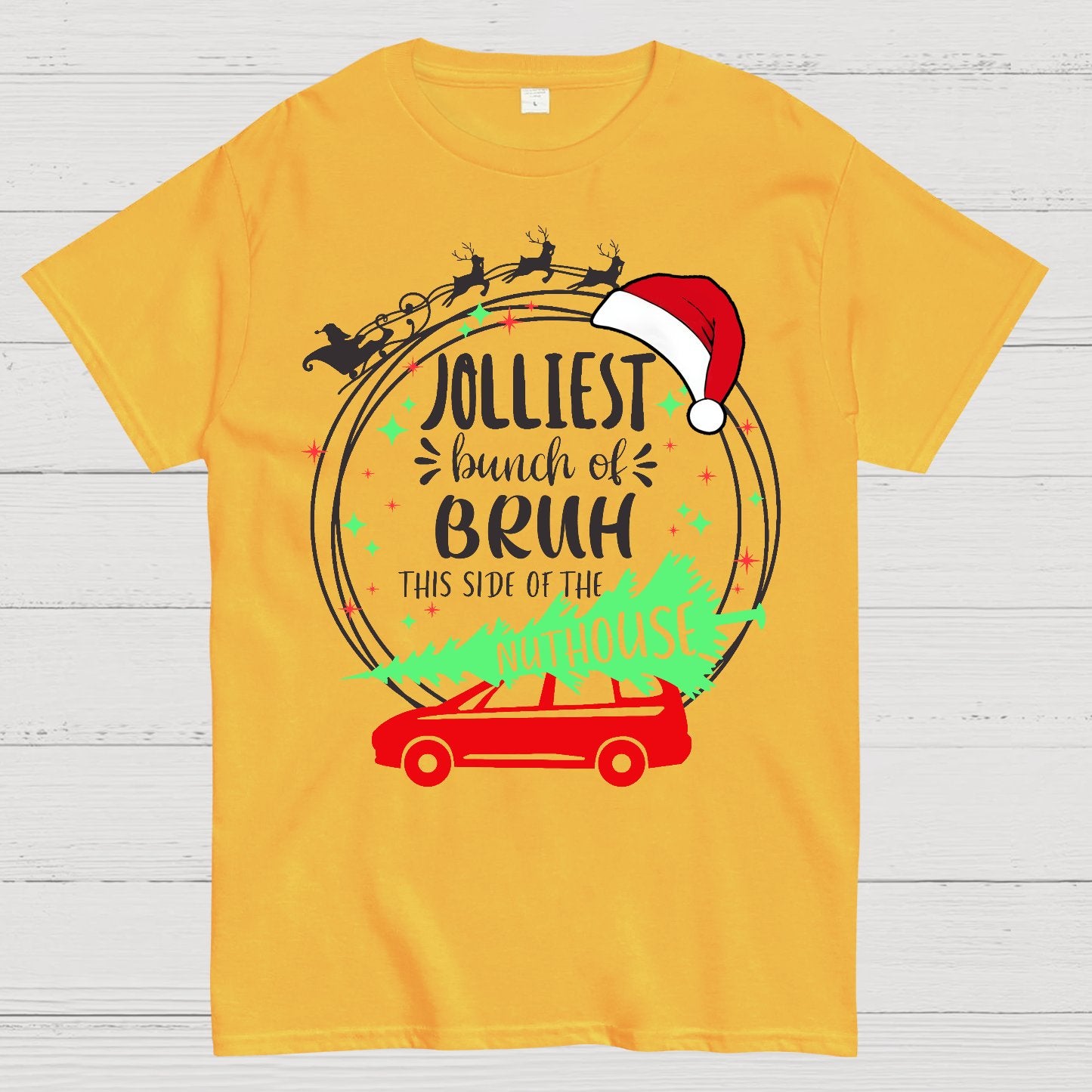 Jolliest Bunch of Bruh Christmas Geek T-Shirt