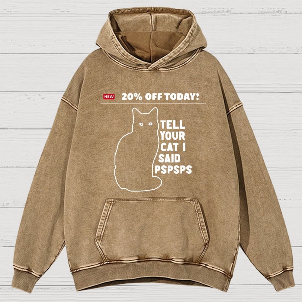 Tell Your Cat Vintage Distressed Hoodie