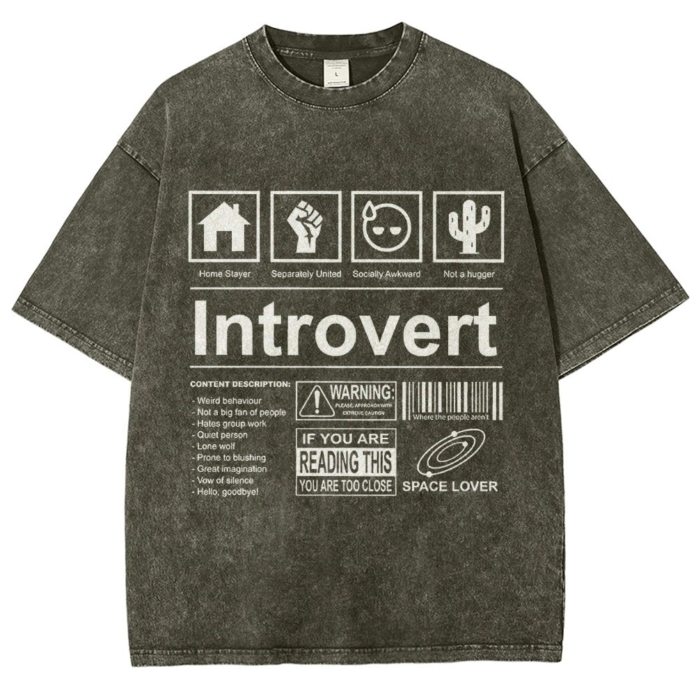 Introvert Label- Vintage Distressed T-shirt