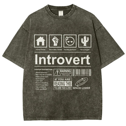 Introvert Label- Vintage Distressed T-shirt