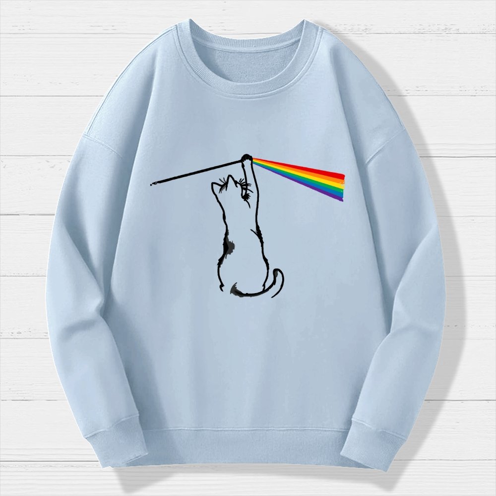 Funny Cat  Geek Cotton Sweatshirt