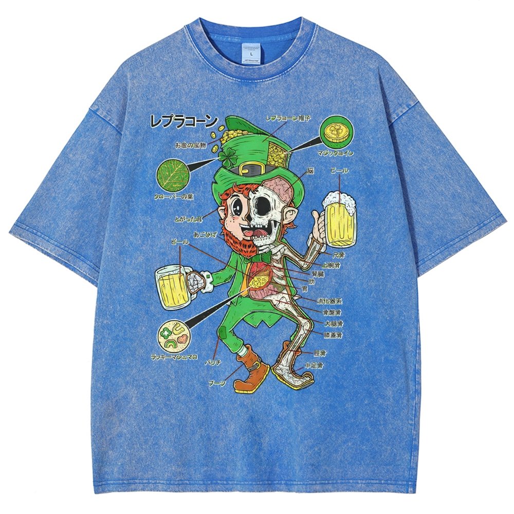 LEPRECHAUN ANATOMY-St. Patrick's Day Vintage Distressed T-shirt
