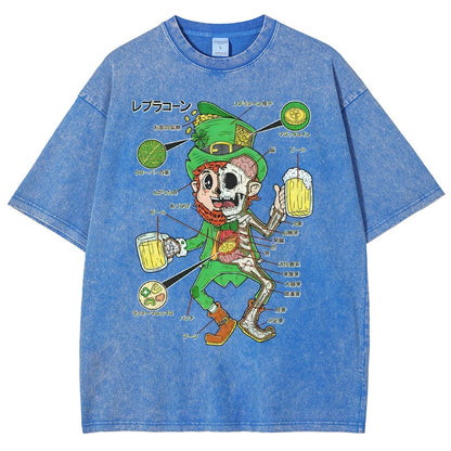 LEPRECHAUN ANATOMY-St. Patrick's Day Vintage Distressed T-shirt