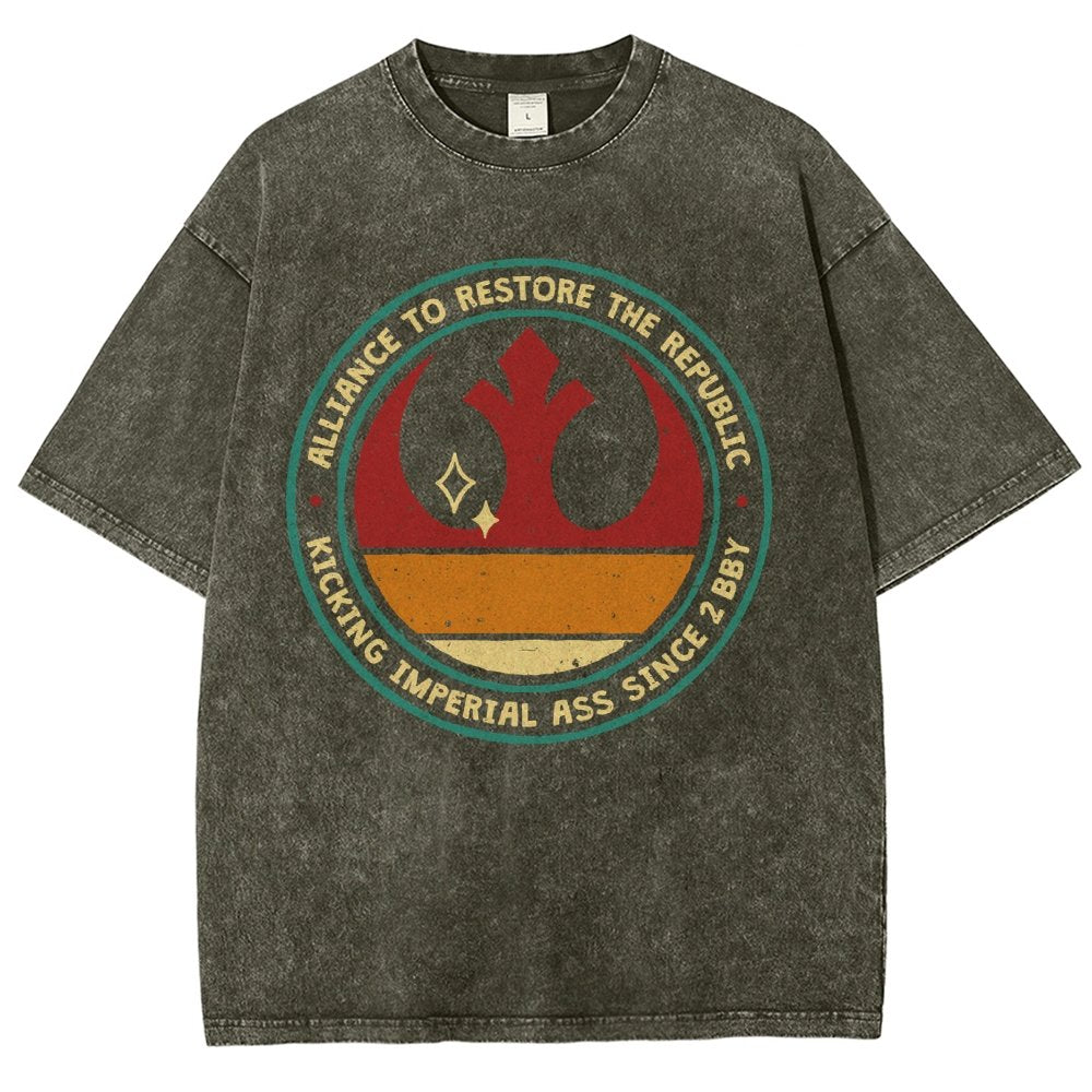 Kicking Galactic Ass Vintage Distressed T-shirt