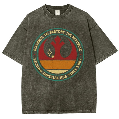 Kicking Galactic Ass Vintage Distressed T-shirt