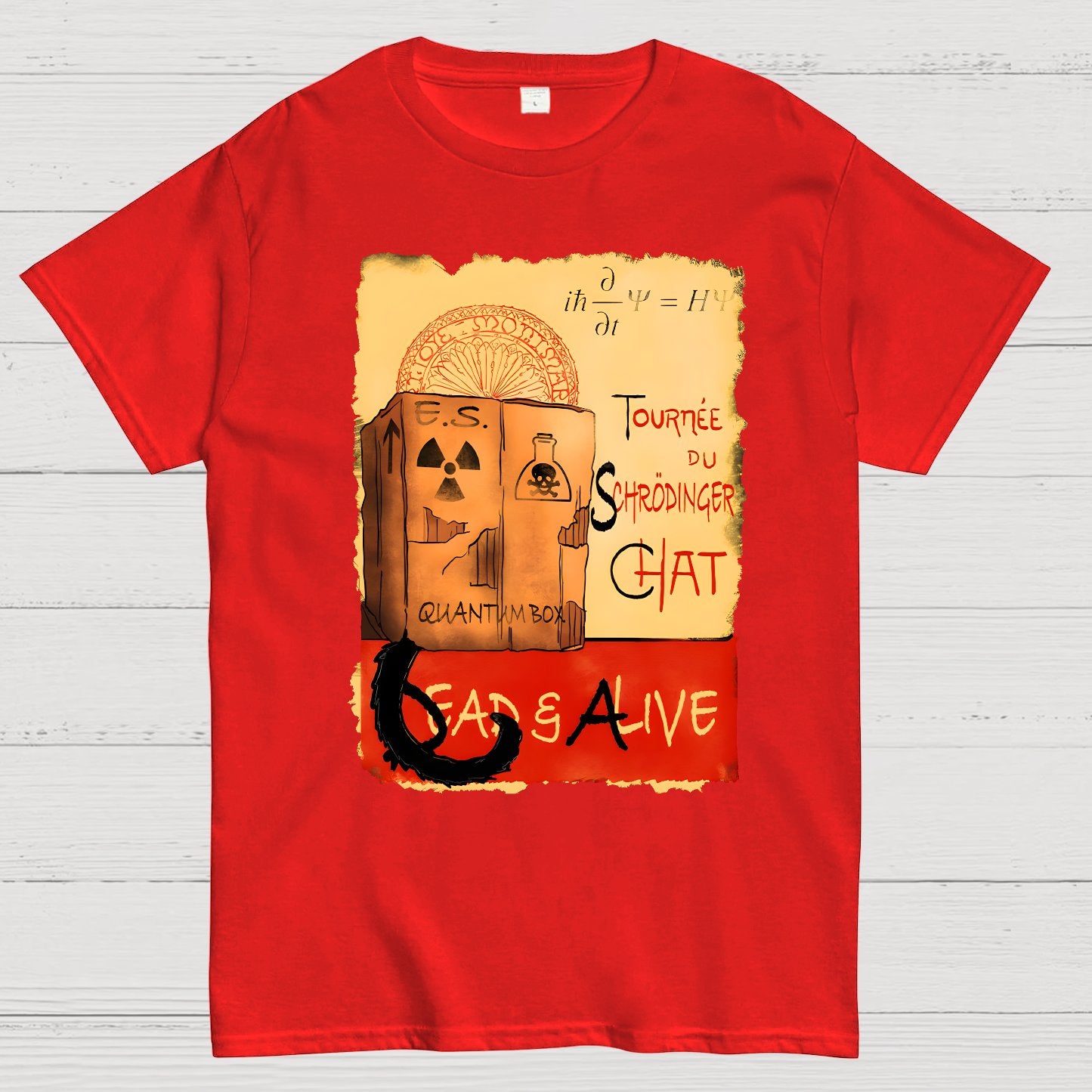 Tournee Du Schrodinger Chat Geek T-Shirt