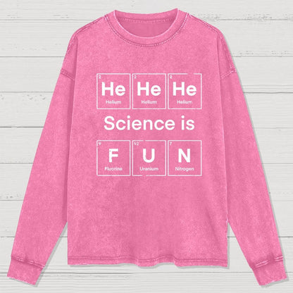 Science Is Fun Washed Long Sleeve Tee